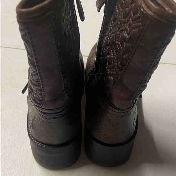 Tory Burch Dark Brown Leather Moto Boots - Picture 8 of 15